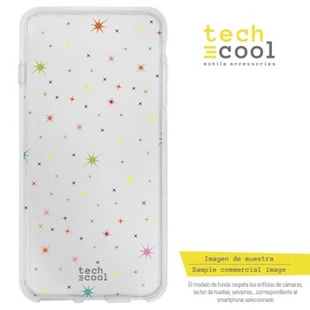 

FunnyTech®Stand case for Motorola Moto Silicone G6 Play L Stars transparent