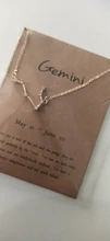 Signo del zodiaco de estrella de cartón para mujer, collares de constelación de 12, colgante de cristal dorado, collares de cadena de Gargantilla, joyería de regalo para cumpleaños
