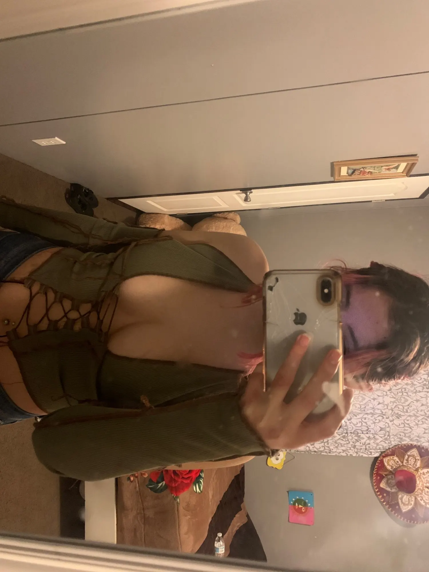 Backless Patchwork Crop Top with lacing and Long Sleeves photo review