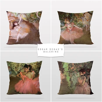 

Edgar Degas Paintings,Ballerina Girls,Throw Cushion Pillow Cover,4 Pieces Set,Art Decor, printable Art,Reversible 2 Sided