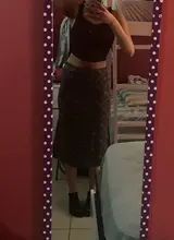 Falda de cintura alta a cuadros para chicas, falda larga de estilo Vintage de los 90, color marrón, con estampado de estética independiente, Y2K e-girl, ropa de calle para verano 2021