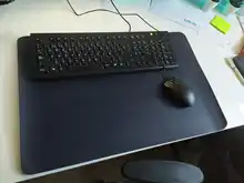 Alfombrilla para el ratón para juegos, superficie de descanso, protector, estera de escritura, fácil de limpiar, de cuero PU, portátil, para oficina y hogar