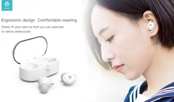 

Stereo earphones TWS 5.0 Bluetooth with box White charge