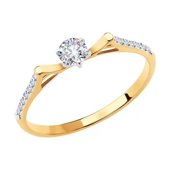 

Sokolov ring in Gold with cubic zirconia, fashion jewelry, gold, 585, women's male
