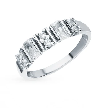 

Silver ring with cubic zirconia sunlight sample 925