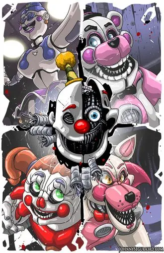 Плакат 5 Ночей с Фредди Five Nights at Freddy&amp#039s ФНАФ Аниматроники №33 А3 | Дом и сад