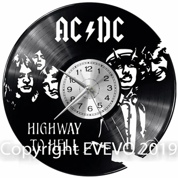 

AC-DC ACDC Wall Clock Vinyl Vinyl Record Retro Clock Handmade Vintage Gift Style Room Home Decorations Great Gift