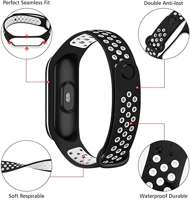 Pulsera de Recambio Silicona Suave Flexible Compatible Xiaomi Mi Band 5 6  Negra