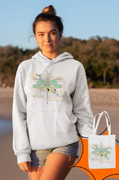 

Angemiel Wear Colorful Water Fly White Women 'S Hooded Sweatshirt Bags Kombin