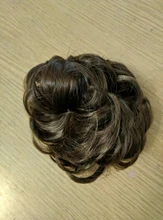 LUPU-extensiones de cabello sintético rizado moño de pelo de Donut, postizos de fibra de alta temperatura, con banda de goma