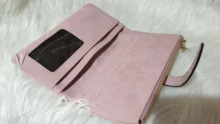 Billeteras de piel de nobuk con cordón para mujer, cartera con cremallera, diseño largo, doble pliegue, más Color, 2021