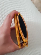 Cartera de piel sintética suave para mujer, cartera amarilla de marca, monedero Mini con broche, tarjetero, billetera corta, Bolso pequeño Delgado, llavero con cremallera