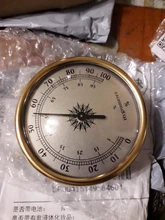 Higrómetro dorado redondo de 72mm, medidor de humedad, sin batería