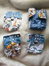 Feliz flauta pañales de tela para niños ajustable húmedo/bolso seco impermeable pañales de bebés ecológicos mochila reutilizable 4 unids/set