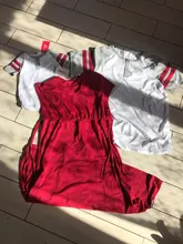 PatPat-Conjuntos de Serie Blanca y rojos a juego para Familia, mosaico, novedad de 2021, vestidos con cuello en V, camisetas, peleles