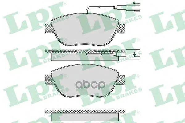 Колодки Тормозные Fiat 500 08-/Bravo 07-/Doblo 06-/Panda 07-/Stilo 01- Передние Lpr 05p764 Lpr арт. 05P764