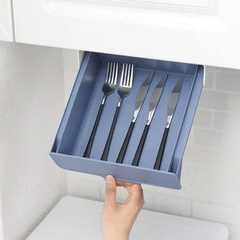 

Kitchen Storeage Box Under Shelf Drawer Rack Cabinet Hanging Style Fridge Sealed Organizer Slide Knife Fork Sundries Container