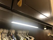 1 2 uds LED Ultra-delgada de Bajo del armario del Gabinete de luz LED de recarga USB 3 modos de Sensor de movimiento de las lámparas para el armario de cocina