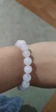 Pulsera elástica de cuarzo con piedra Natural para mujer, brazalete de color rosa en polvo, 2021