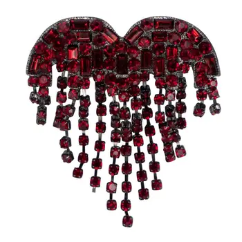 

Brooch jewelery heart 55706 (red, lock-pin, jewelery alloy)