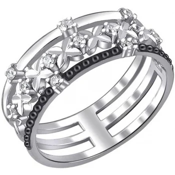 

Esthete ring with 12 cubic zirconia in black silver