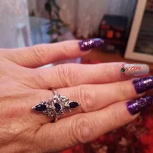 Clásico de moda de anillo de boda azul exquisito anillo de circón para mujer 2020 nueva moda joyería de la boda de regalo de Año Nuevo