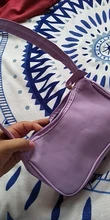 Handbags Underarm-Bag Retro Baguette Small Purple Girls Soft Fashion-Design Solid-Color