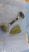 Rodillo masajeador Facial de Guasha Junta doble cabezas de remodelación de cara de elevación masajeador Natural Jade piedra cuello delgado herramienta de cuidado