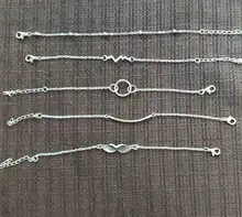 Pulsera de cadena multicapa con hojas mezcladas para mujer, 31 estilos, bohemio, mapa de letras, cristal geométrico, pentagrama infinito