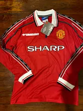 Trikot Maglia-camisetas clásicas de manga larga para hombre, camisa Retro 98 99 Beckham CANTONA KEANE SCHOLES GIGGS, 1998