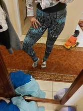 LETSFIND marca de moda de invierno de las mujeres de talla grande pantalones 3D LETRA DE garabato elemento Digital de impresión de alta cintura suave polainas