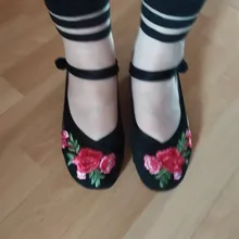 Veowalk-bailarinas de lona bordadas Estilo Vintage para mujer, zapatos planos, calzado de Ballet, estilo vegano, cómodos, hecho a mano