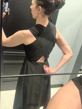 Sexy Dress A-Line Vestidos Back-Cross Midi Hepburn-Style Black Elegant Fashion Women Summer