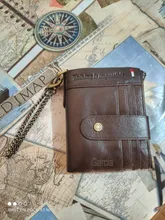 Cards Wallet Chain-Bag Multi-Functional Leather Bifold RFID Slim Designer Purse-Coin-Pouch