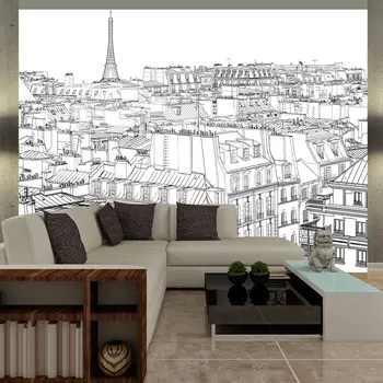 

Wall mural-block from sketches of a Parisian-200x154 cm
