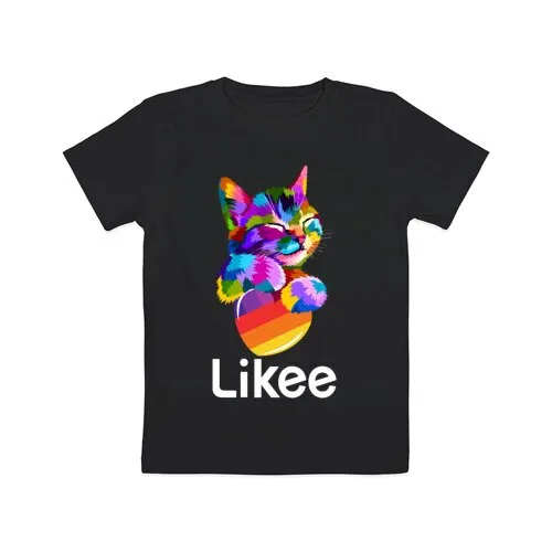Черный Детская футболка «LIKE 1» для мальчиков и дёвочек, Легкая футболка из мультфильма с рисунком - Цвет: Черный