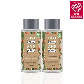 

LOVE BEAUTY AND PLANET Set 2 shampoos for dry hair with shea butter AND vegan sandalwood, container 100% Recyclable