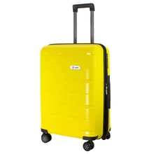Чемодан на колесах PROFFI TRAVEL "TOUR FASHION" 24' PP пластиковый средний 64,5х47х27, желтый, M