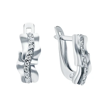 

Silver earrings with cubic zirconia sunlight sample 925