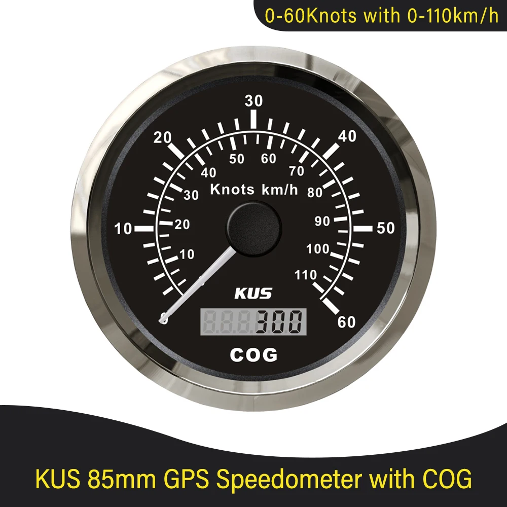 KUS 85mm Waterproof Marine Boat Vessels GPS Speedometer 0 15Knots 0