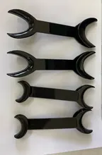 Herramienta Dental en forma de T, abrelatas de labio mejilla Intraoral, color negro, doble cabeza, ortodoncia, abridor de boca, tamaño pequeño + grande, 4 Uds.