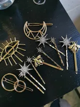 Headband Hairpin Hair-Accessories Crystal Moon-Shape Rhinestone Geometric Girls Women