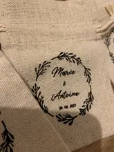 Lino Natural bolsas de regalo de joyería 8x11cm 9x12cm 10x15cm, 13x17cm paquete de 50 logotipo personalizado maquillaje bolso bolsas