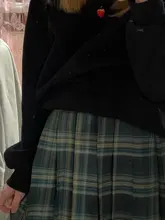 Minifaldas Harajuku de estilo coreano para mujer, faldas Kawaii a la moda, de cintura alta, falda escocesa plisada