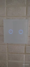UBARO UE/Reino Unido estándar de cristal de pared de cristal templado Panel Interruptor táctil para luz Led Interruptor 2 interruptores Gang Domotica botón 220V