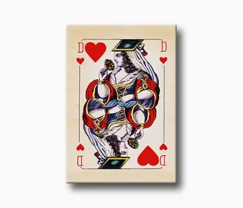 

Queen of Hearts Playing Card Canvas Painting-Home Picture Frames Wall Photo Frame Wooden Canvas Frame