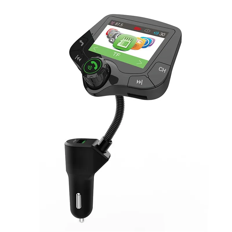 

Color Screen Car FM Transmitter Smart Bluetooth 5.0 FM Modulator QC 3.0 Dual USB Car Charger AUX MP3 Player Radio Adapter 2 Inch