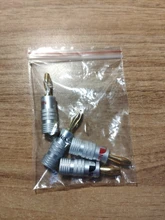 Conector de Banana de 4mm, conectores banana para altavoz de 24K, chapado en cobre y oro de 4mm, con poste de encuadernación de 4mm, 4 Uds.
