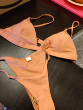 Conjunto de Bikini sólido de 9 colores, bañador Sexy de realce para mujer, traje de baño brasileño de cintura baja con cuello Halter, traje de baño de dos piezas 2021