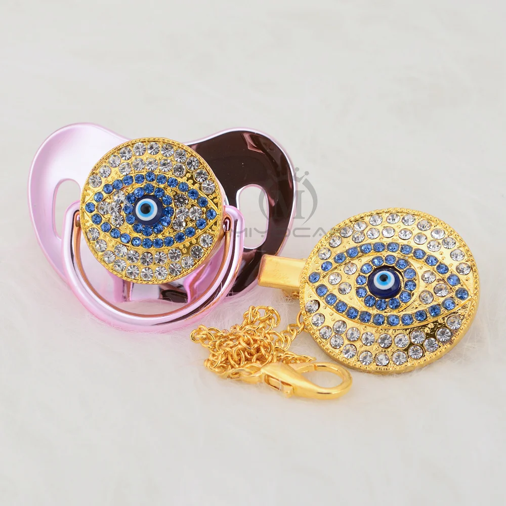 MIYOCAR Bling evil eye пустышка и зажим набор пустышка держатель цепи bling blue lovely eye пустышка уникальный дизайн AEYE-1